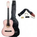 Beginner 38″ Pink Acoustic Guitar Set with Gig Bag and Accessories