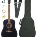Barcelona Full Size Acoustic Guitar with Free Carrying Bag and Accessories – Black